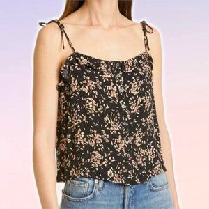 BA&SH Veda Print Camisole Tie Straps Sz Small Black